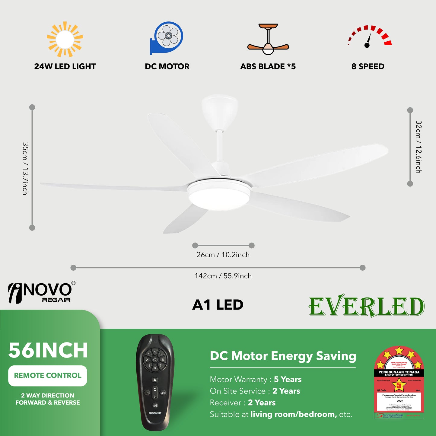 REGAIR INOVO A1 LED 40" & 56"