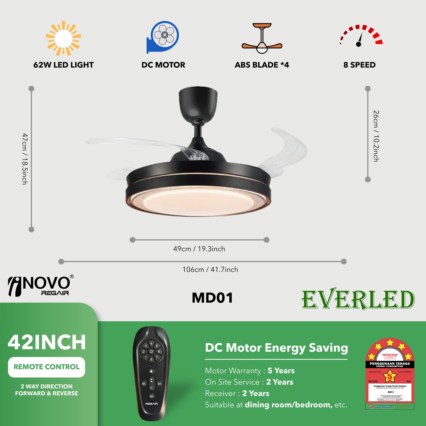 REGAIR INOVO BZ10 MD01 MD22 42"