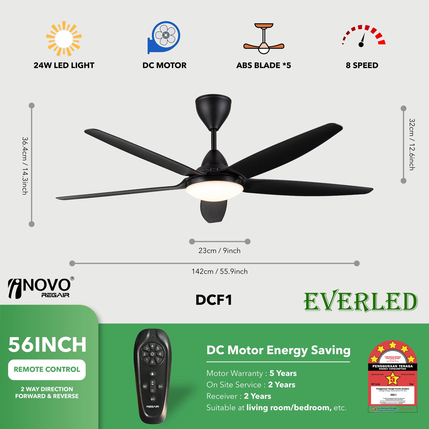 REGAIR INOVO DCF LED 40" & 56"