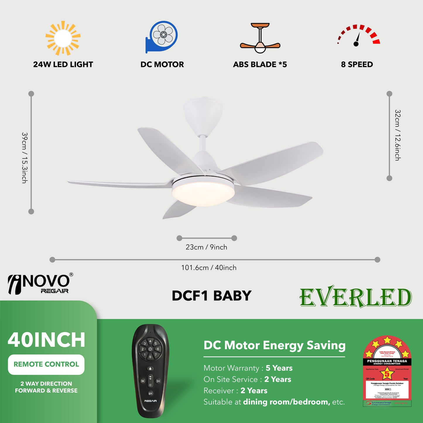 REGAIR INOVO DCF LED 40" & 56"