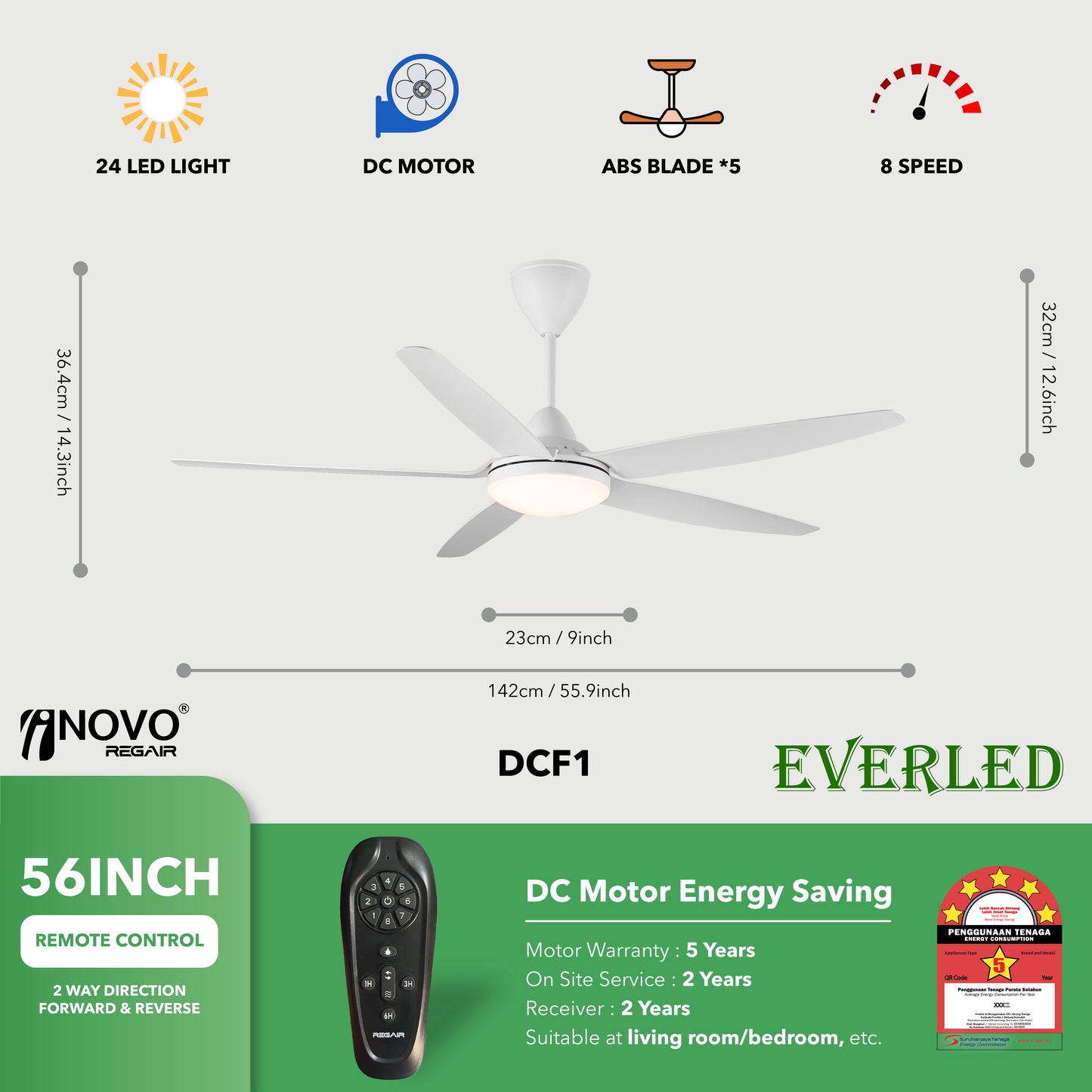 REGAIR INOVO DCF LED 40" & 56"