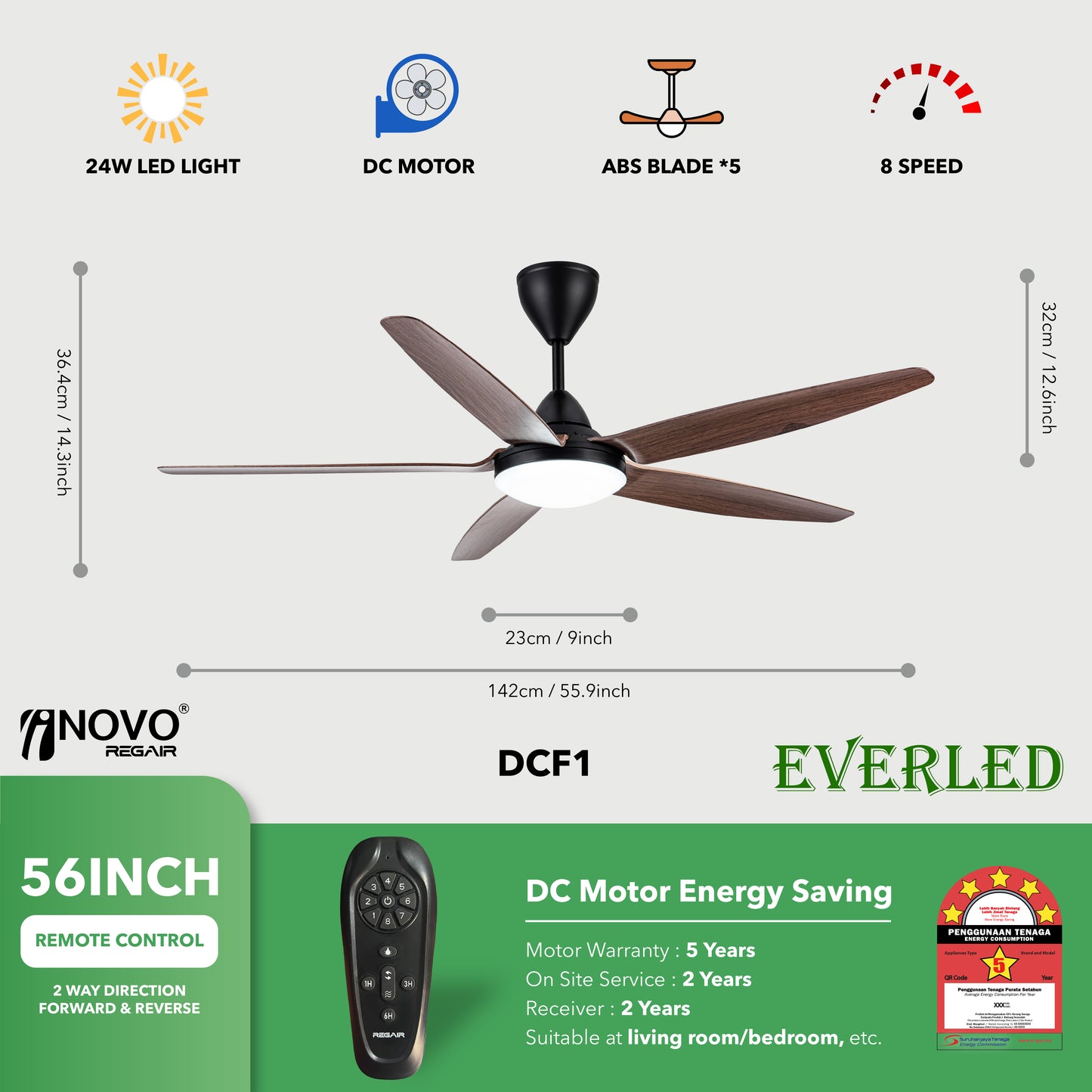 REGAIR INOVO DCF LED 40" & 56"