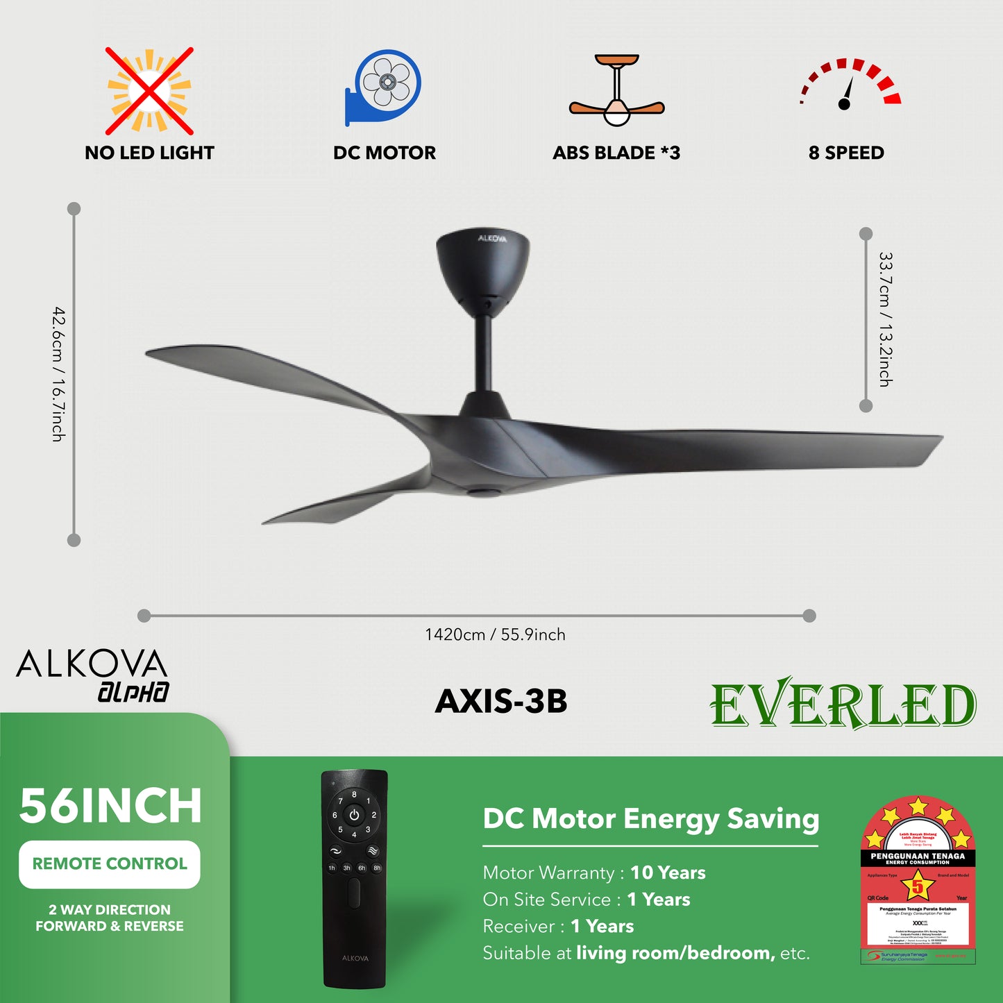 ALPHA ALKOVA AXIS-3B 56"