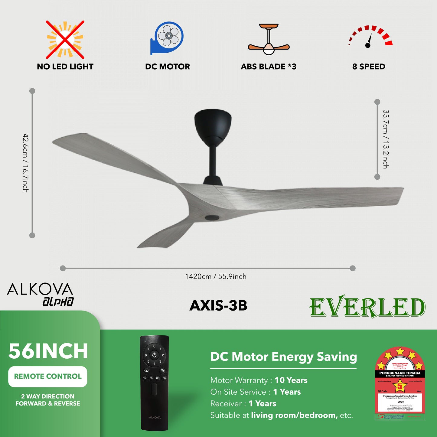 ALPHA ALKOVA AXIS-3B 56"