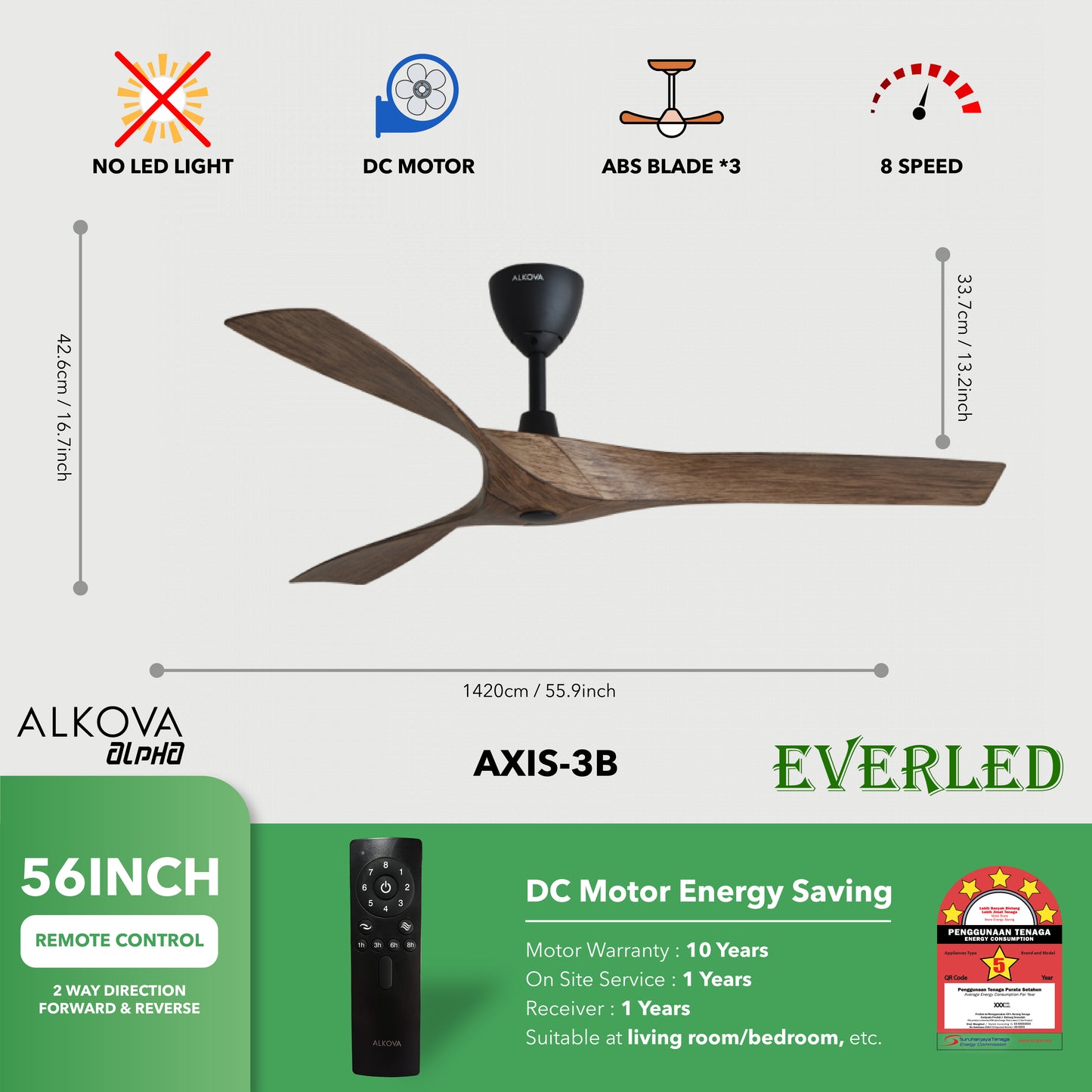 ALPHA ALKOVA AXIS-3B 56"