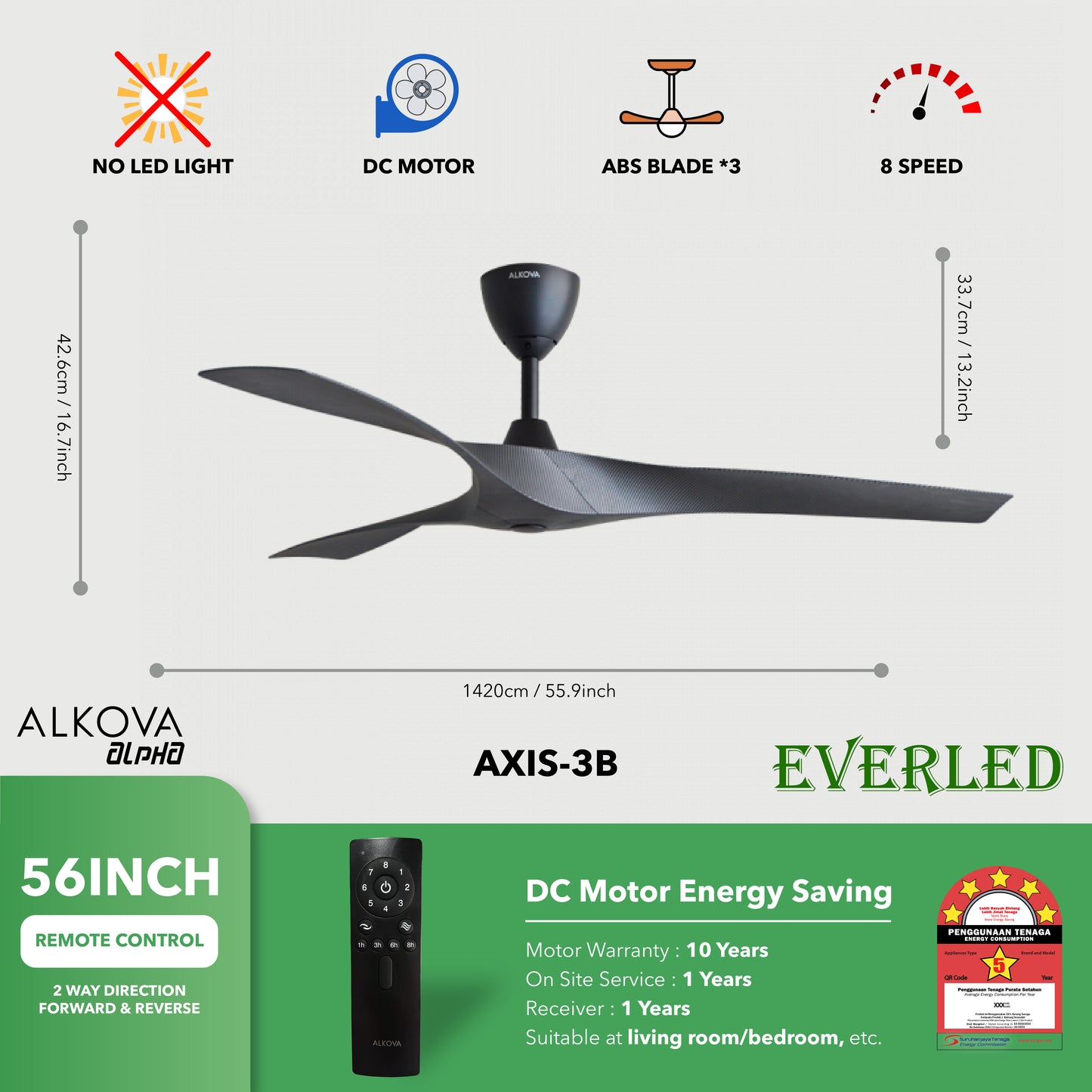 ALPHA ALKOVA AXIS-3B 56"