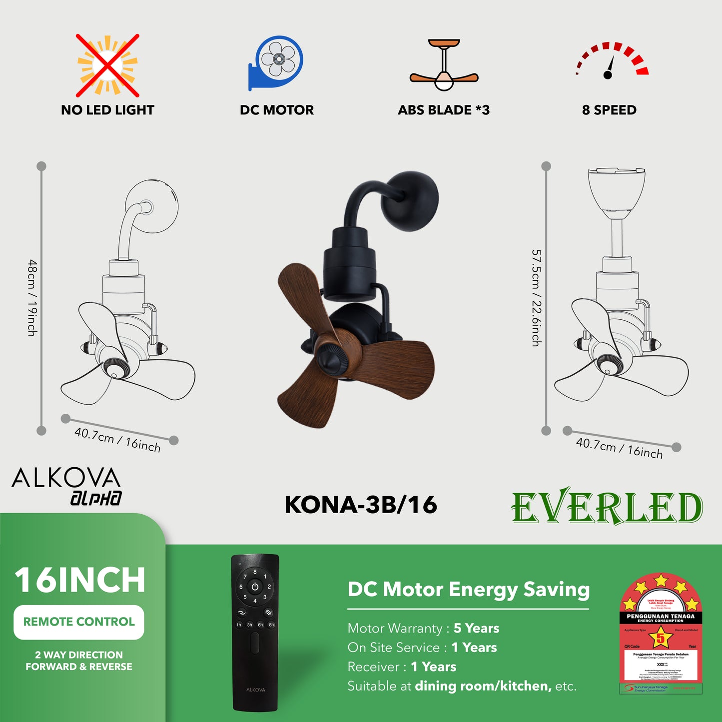 ALPHA ALKOVA KONA-3B 16"
